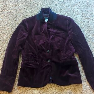 J Crew purple velvet schoolboy blazer size 4